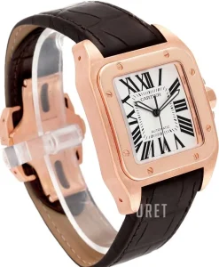 Santos Santos 100 Silverfärgad/Läder 38x38 mm