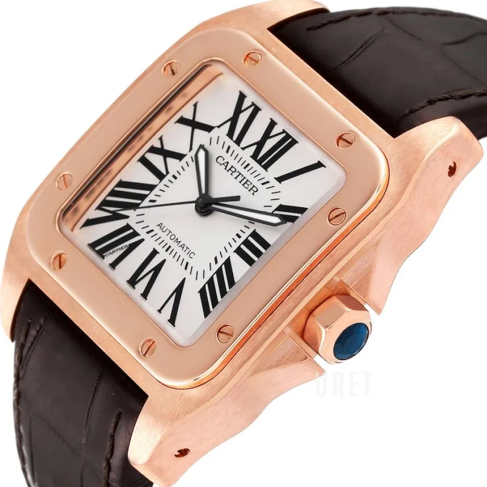 Santos Santos 100 Silverfärgad/Läder 38x38 mm