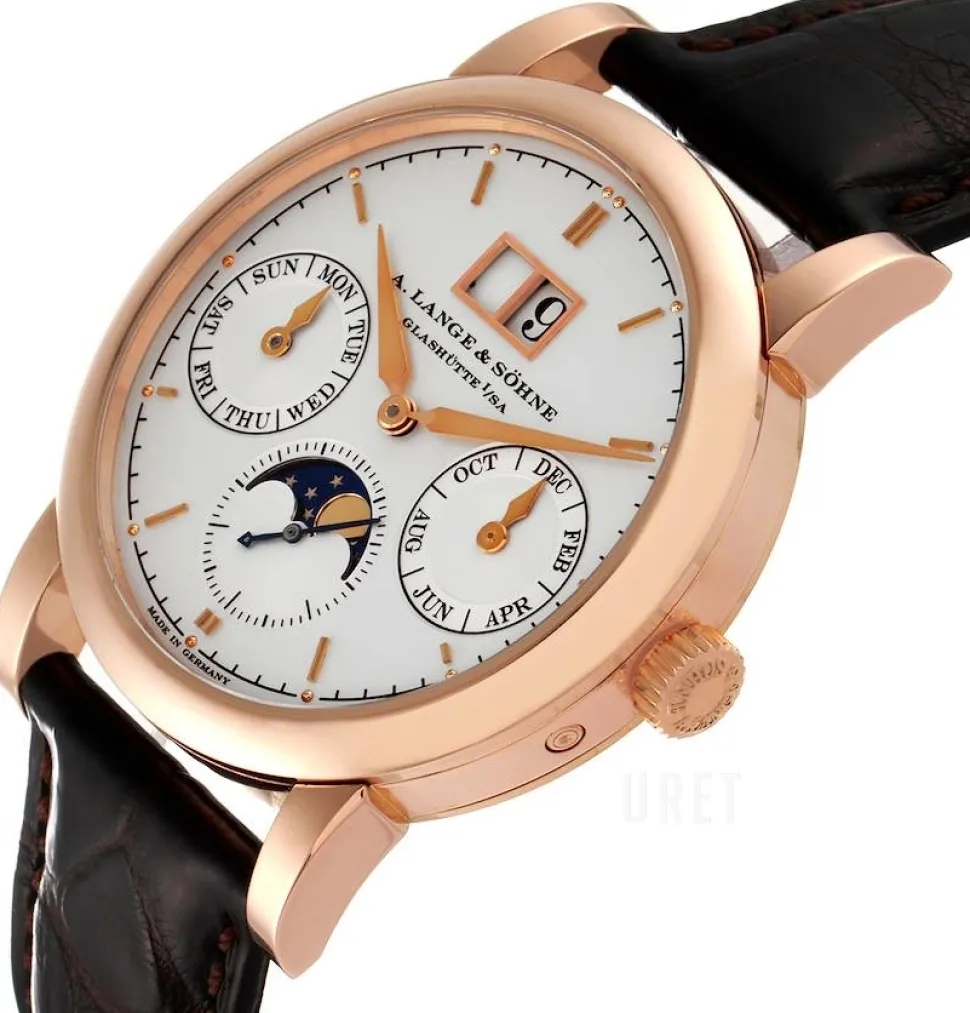 Saxonia Silverfärgad/Läder Ø39 mm