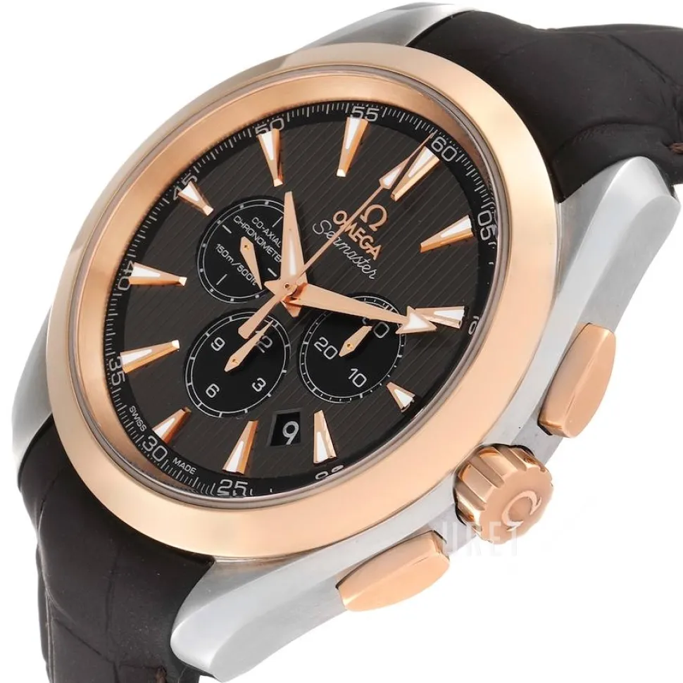 Seamaster Aqua Terra 150m Co-Axial Chronograph 44mm Grå/Läder Ø44 mm