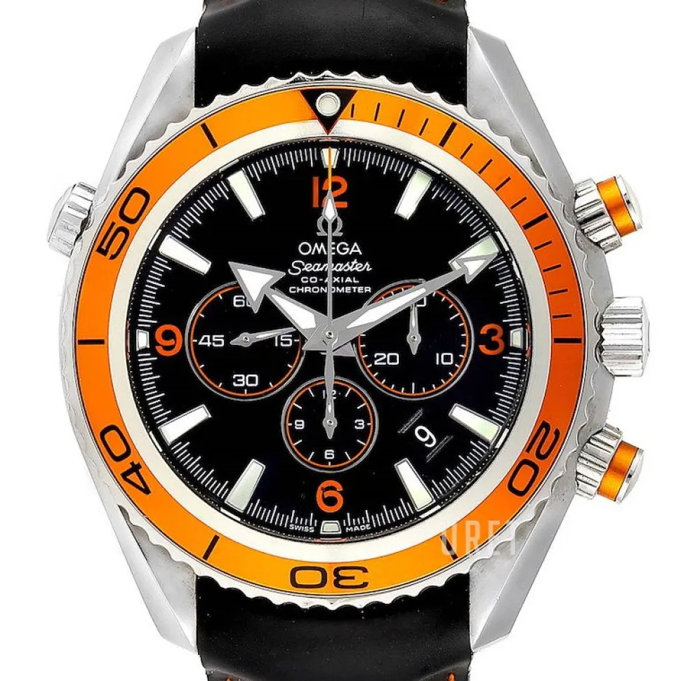 Seamaster Planet Ocean Chrono Svart/Gummi Ø45.5 mm