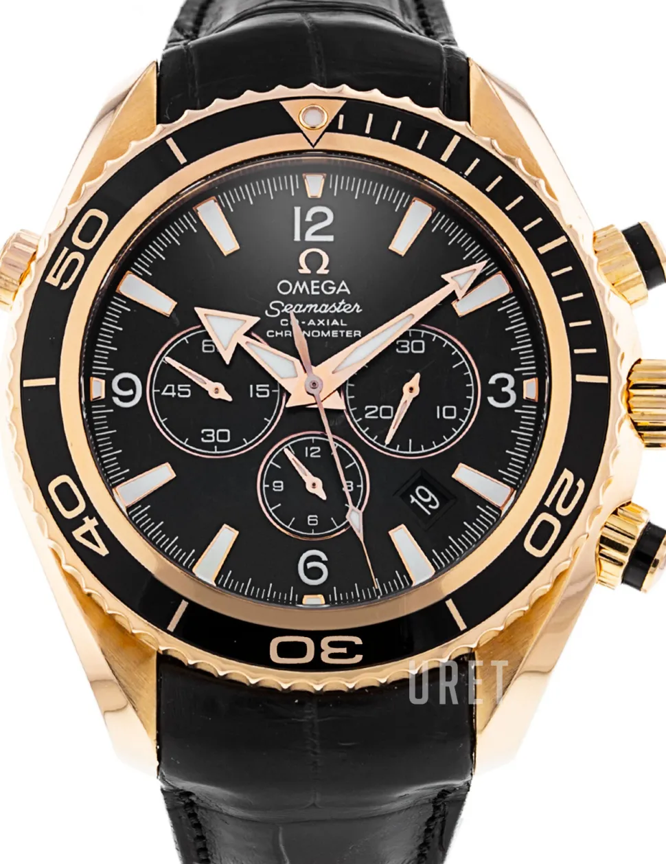 Seamaster Planet Ocean Chrono Svart/Läder Ø45.5 mm