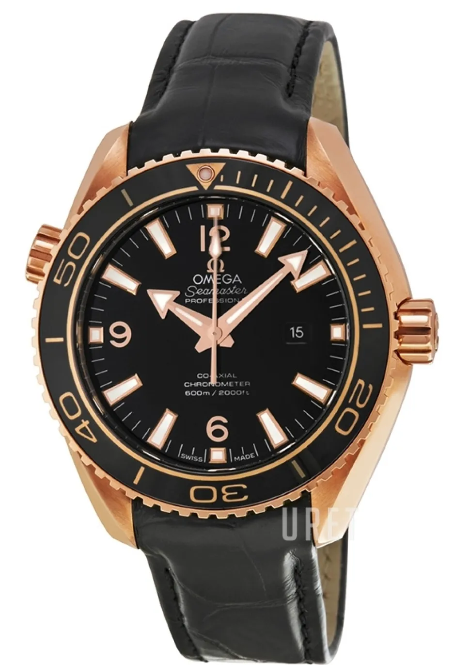 Seamaster Planet Ocean 600m Co-Axial 37.5mm Svart/Läder Ø37.5 mm