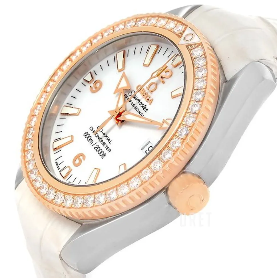 Seamaster Planet Ocean Vit/Läder Ø42 mm