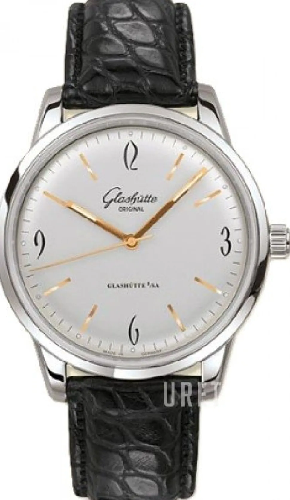 Senator Sixties Silverfärgad/Läder Ø39 mm