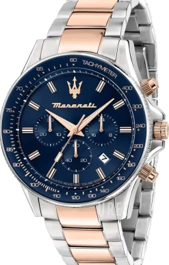 Sfida Blå/Roséguldstonat stål Ø44 mm