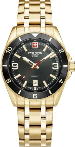 Sierra Svart/Guldtonat stål Ø42 mm