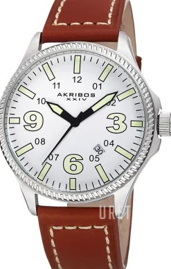 Silverfärgad/Läder Ø45 mm