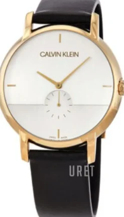 Silverfärgad/Läder Ø43 mm