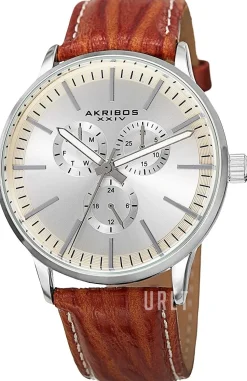 Silverfärgad/Läder Ø43 mm