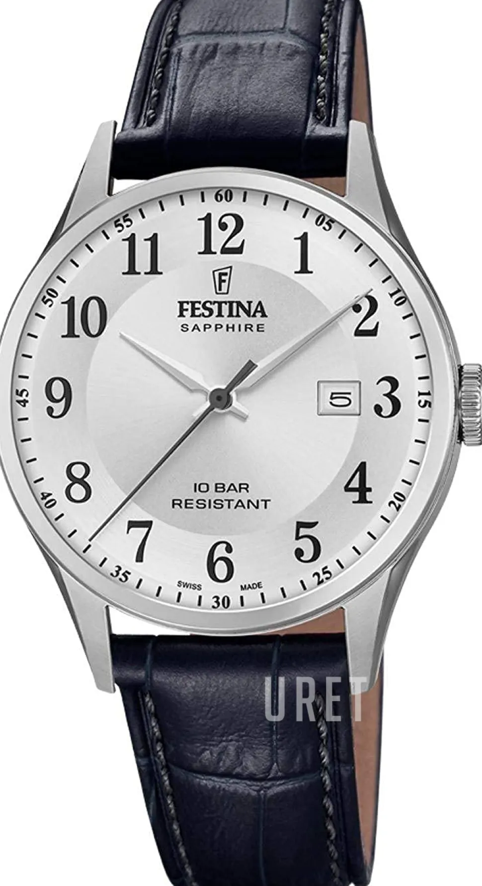 Silverfärgad/Läder Ø40 mm