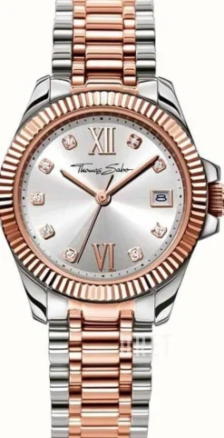 Silverfärgad/Roséguldstonat stål Ø33 mm