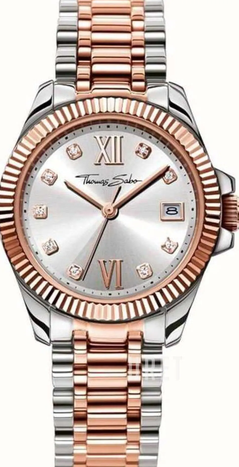 Silverfärgad/Roséguldstonat stål Ø33 mm