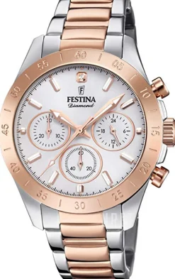 Silverfärgad/Roséguldstonat stål Ø39 mm