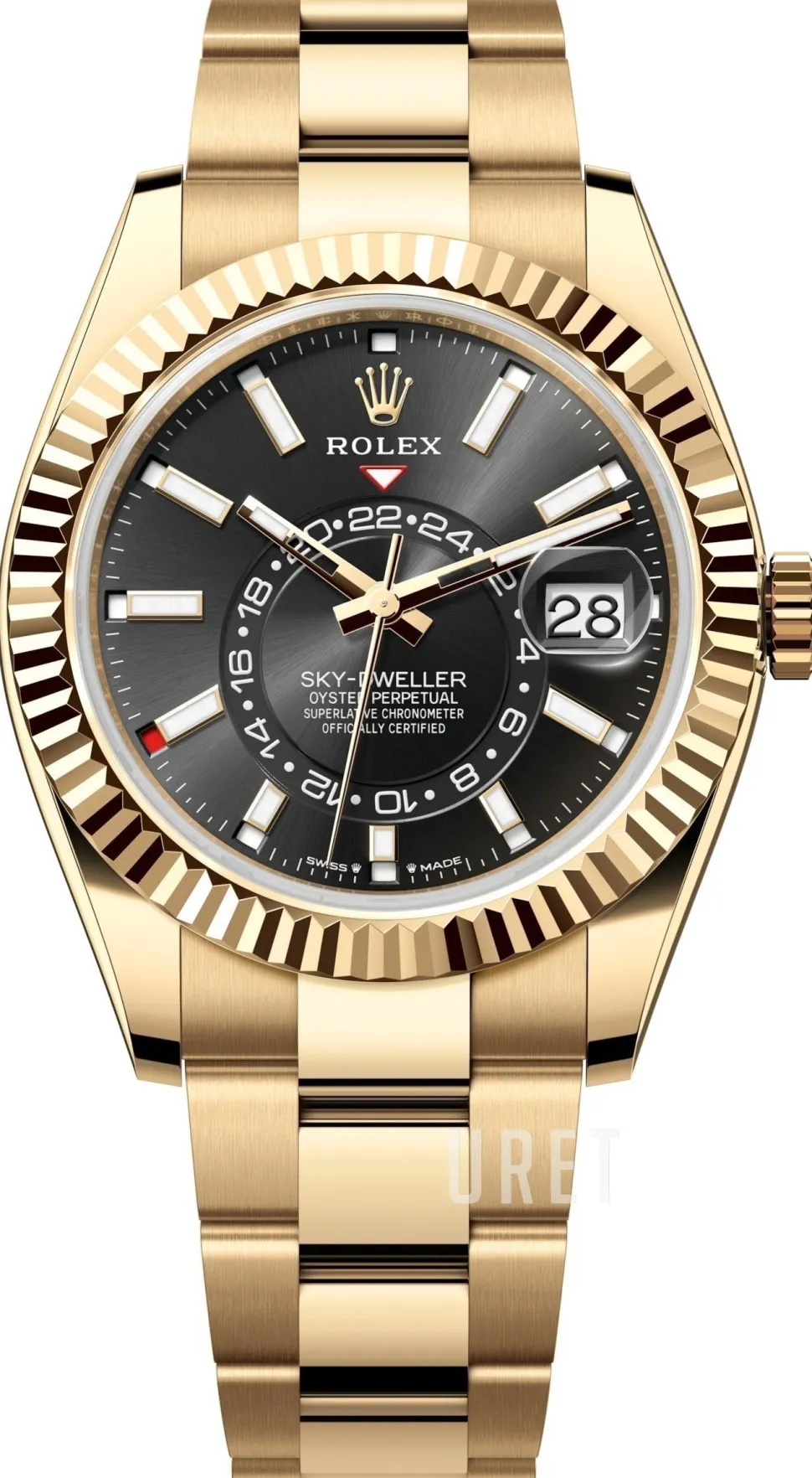 Sky-Dweller Svart/18 karat gult guld Ø42 mm