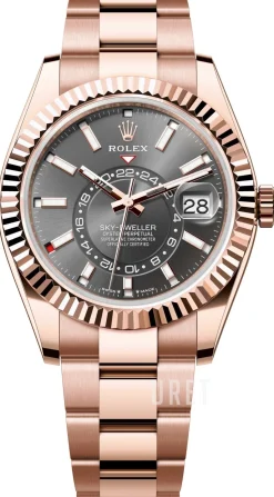 Sky-Dweller Svart/18 karat roséguld Ø42 mm