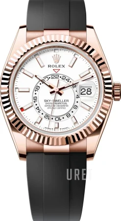 Sky-Dweller Vit/Gummi Ø42 mm