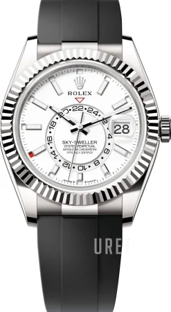 Sky-Dweller Vit/Gummi Ø42 mm