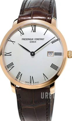 Slimline Silverfärgad/Läder Ø40 mm