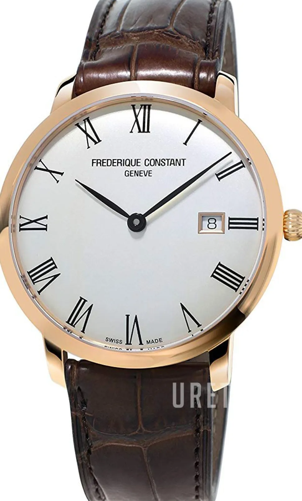 Slimline Silverfärgad/Läder Ø40 mm