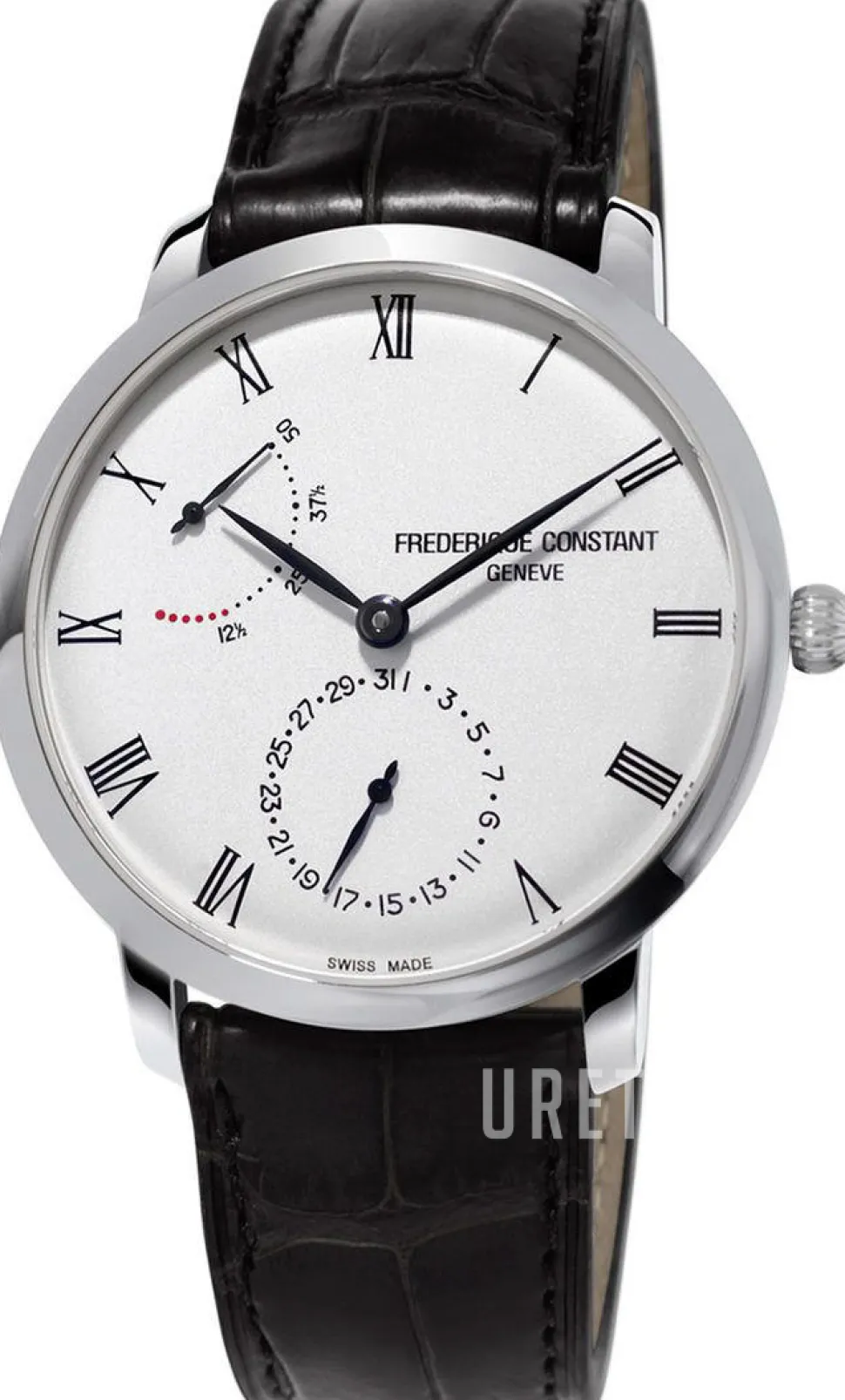 Slimline Silverfärgad/Läder Ø40 mm