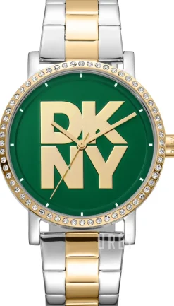 Soho Logo Grön/Guldtonat stål Ø36 mm