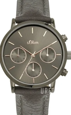 S.Oliver Classic Grå/Läder Ø38 mm