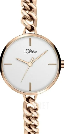 S.Oliver Classic Silverfärgad/Roséguldstonat stål Ø30 mm