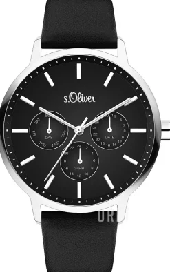 S.Oliver Classic Svart/Läder Ø40 mm