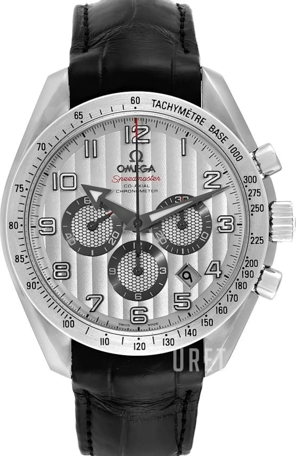 Speedmaster Broad Arrow Silverfärgad/Läder Ø44.25 mm