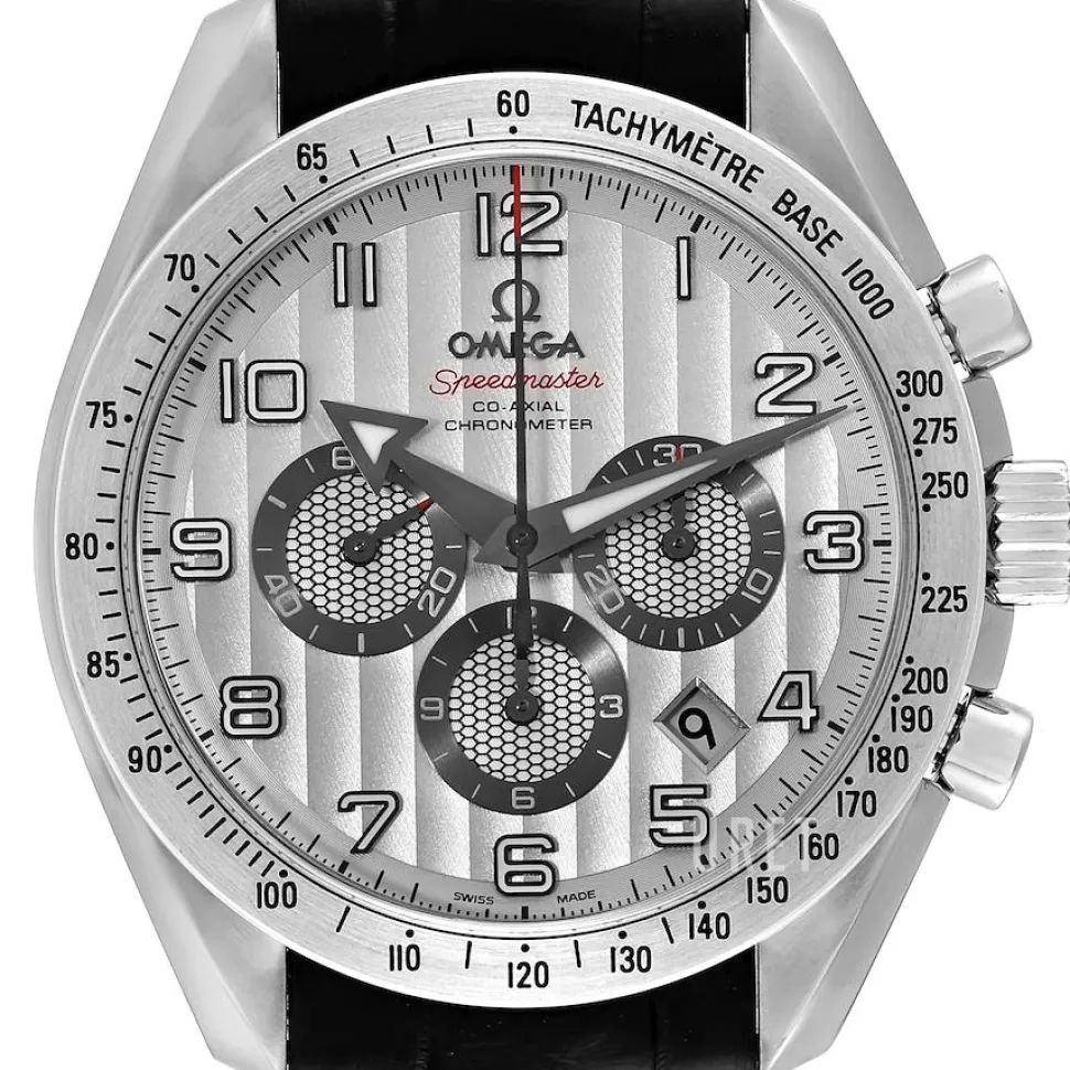 Speedmaster Broad Arrow Silverfärgad/Läder Ø44.25 mm