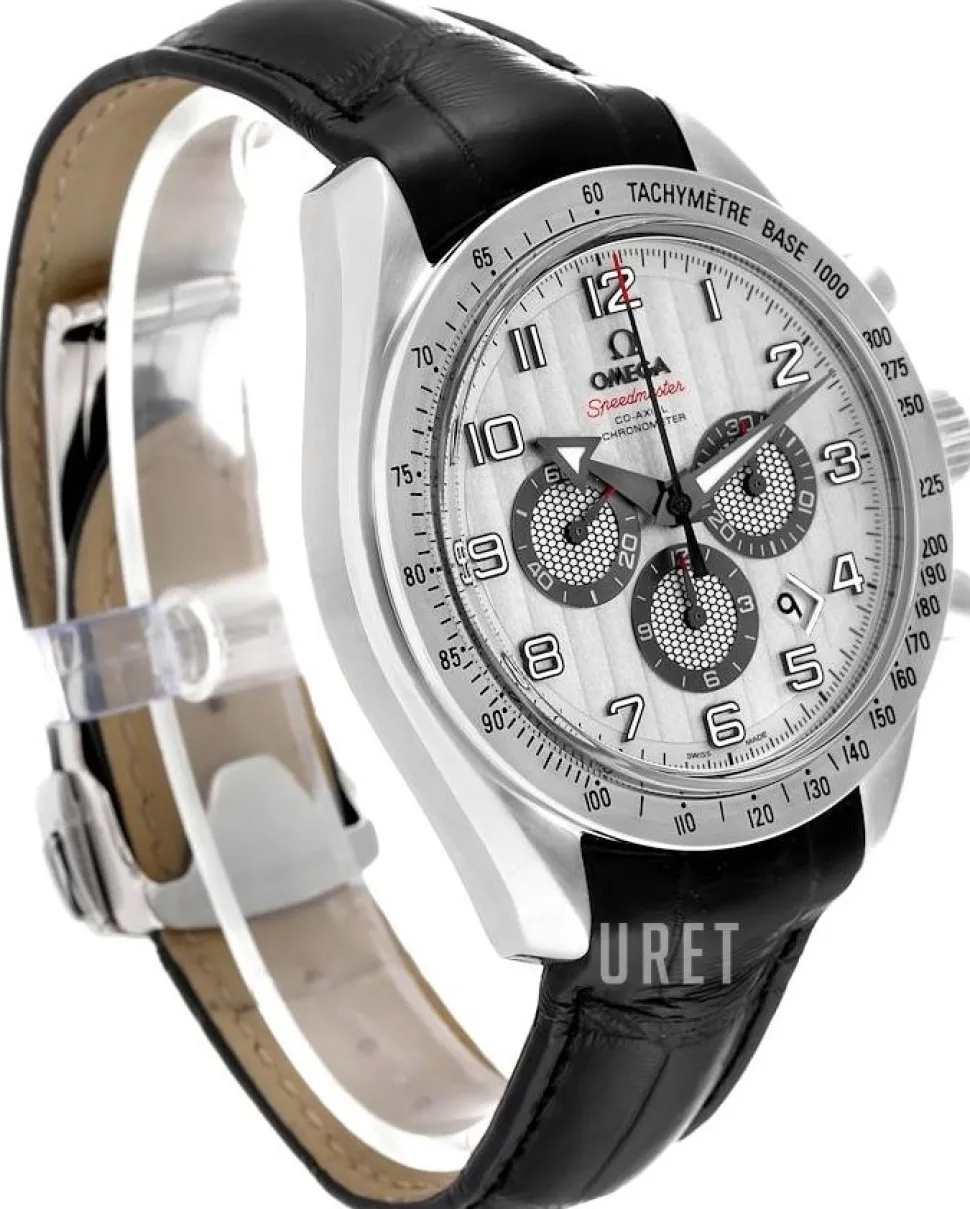 Speedmaster Broad Arrow Silverfärgad/Läder Ø44.25 mm