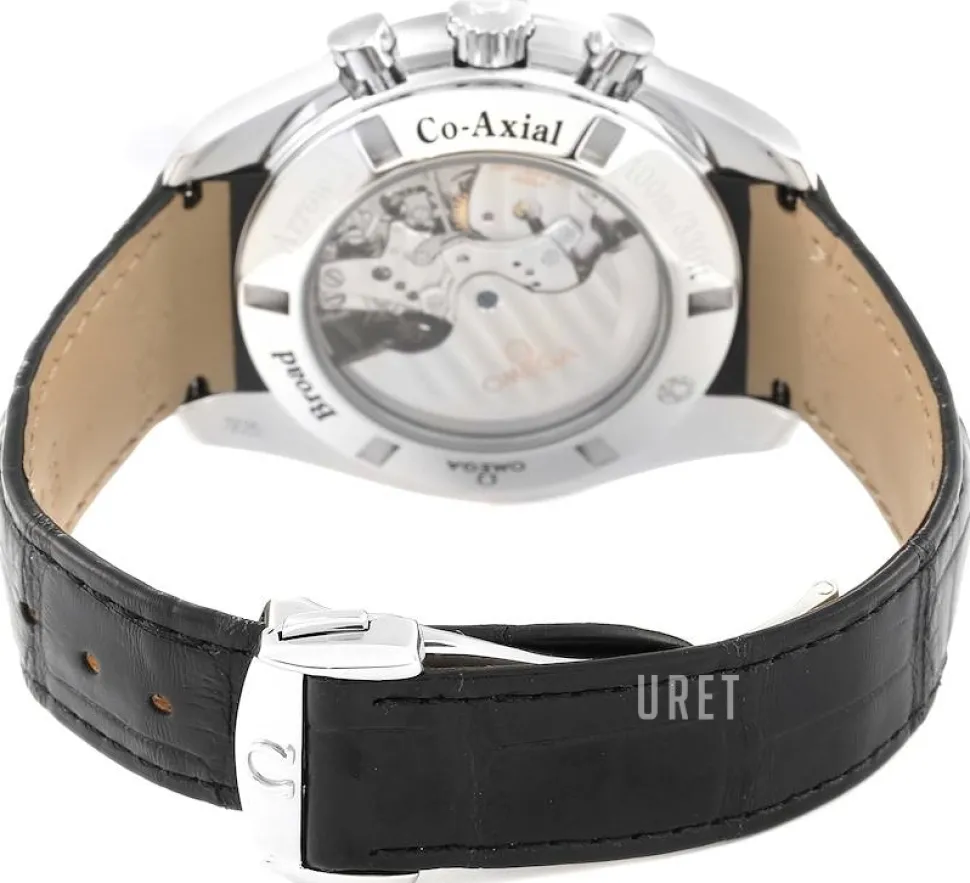 Speedmaster Broad Arrow Silverfärgad/Läder Ø44.25 mm