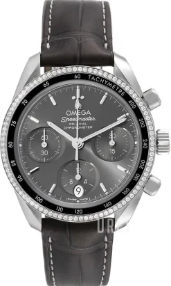 Speedmaster Chronograph 38Mm Grå/Läder Ø38 mm
