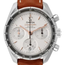 Speedmaster Chronograph 38Mm Silverfärgad/Läder Ø38 mm