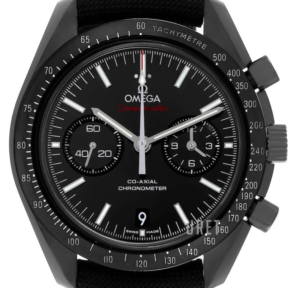 Speedmaster Moonwatch Co-Axial Chronograph 44.25mm Dark Side of the Moon Svart/Textil Ø44.25 mm