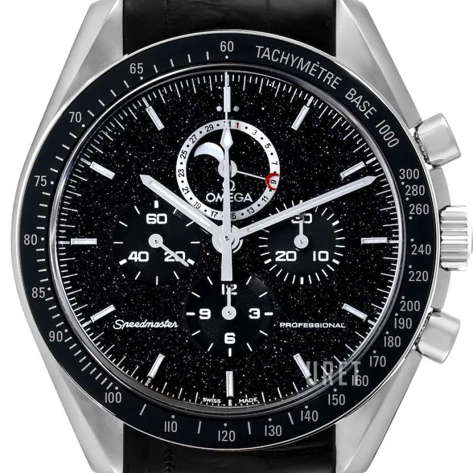 Speedmaster Moonwatch Professional Moonphase 44.25mm Svart/Läder Ø44.25 mm