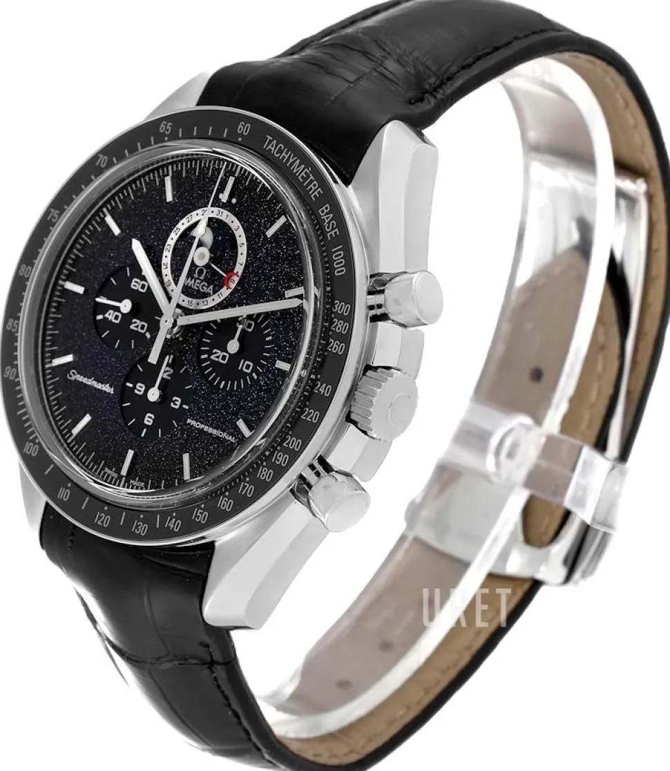 Speedmaster Moonwatch Professional Moonphase 44.25mm Svart/Läder Ø44.25 mm