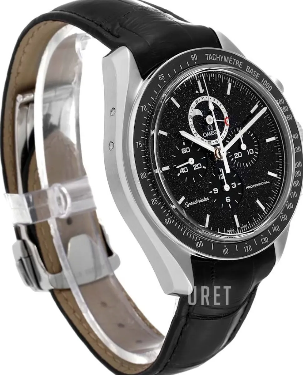 Speedmaster Moonwatch Professional Moonphase 44.25mm Svart/Läder Ø44.25 mm