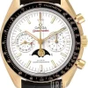 Speedmaster Moonwatch Silverfärgad/Läder Ø44.25 mm
