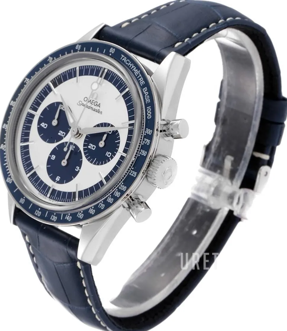 Speedmaster Moonwatch Silverfärgad/Läder Ø39.7 mm