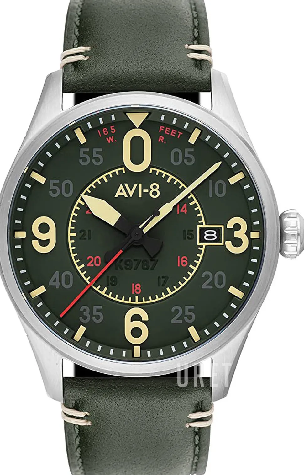 Spitfire Grön/Läder Ø42 mm