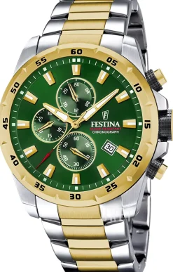 Sport Grön/Gulguldtonat stål Ø45.5 mm