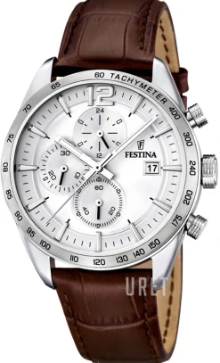 Sport Silverfärgad/Läder Ø44 mm