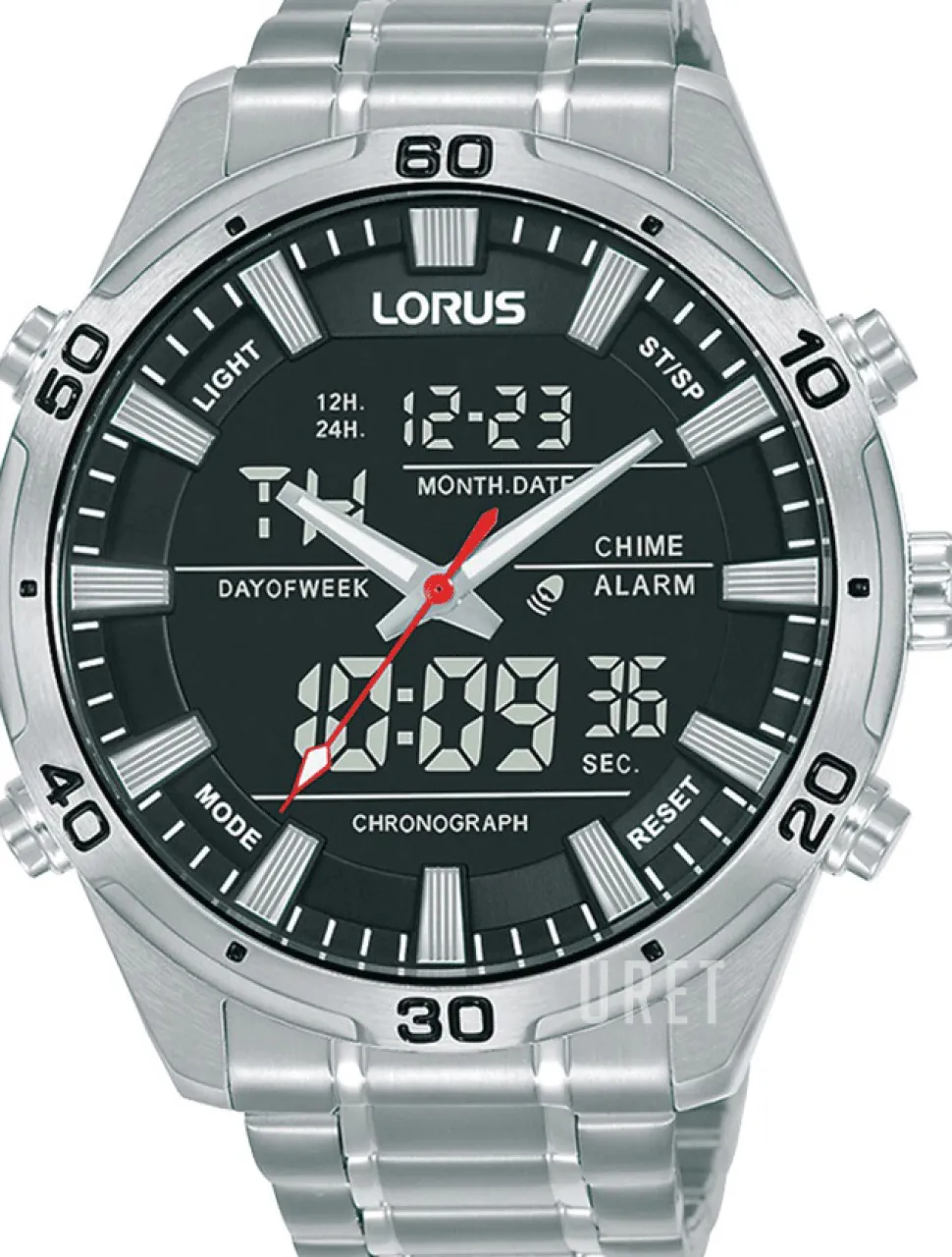 Sport Svart/Stål Ø46 mm