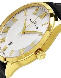 Statesman Silverfärgad/Läder Ø42 mm