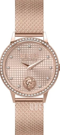 Strandbank Crystals Guldtonad/Roséguldstonat stål Ø34 mm