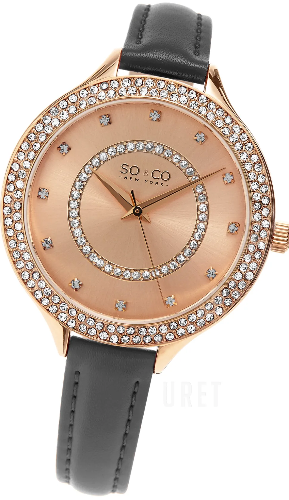 Studio Roséguldstonad/Läder Ø38 mm