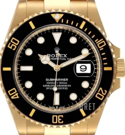 Svart/18 karat vitt guld Ø41 mm