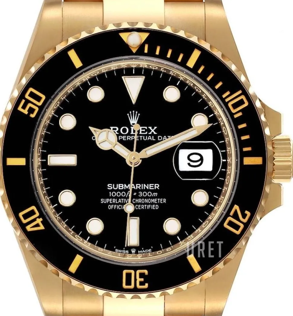 Svart/18 karat vitt guld Ø41 mm